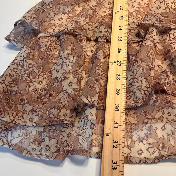 Fate Long Sleeve Boho Tiered Floral Mock Neck Dress Large - Picture 10 of 10